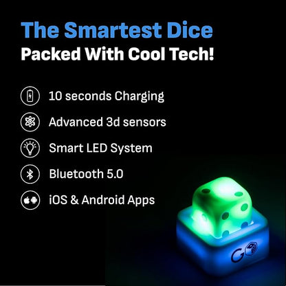 GoDice Full Pack - 6 Smart Connected Dice. Brings The Best Dice Games of All Time to the 21st Century. Educational, Fun, and Innovative Games for Family, Friends, Game nights. Free App. Cool Tech Gift