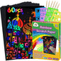 ZMLM Scratch Paper Art Set: 60Pcs Magic Drawing Art Craft Kid Mother Gifts Scratch Paper Supply Toddler Preschool Learning Toy for Age 3 4 5 6 7 8 Girl Boy Birthday Activities Toys