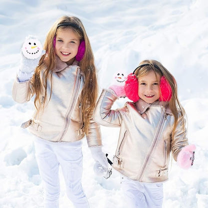 Aneco 12 Pack Snow Toy Ball Set Plush Snowmen Balls Snow Fight Ball with A Bag Realistic for Adult Kid Winter Game