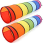2 Pcs Play Tunnel for Kids Toddlers 6ft Multicolored Crawl Tunnel Play Tent for Baby or Pet Collapsible Gift for Boy and Girl Indoor and Outdoor Game(Classic)