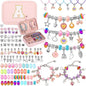 Charm Bracelet Making Set with Jewelry Case Charm Pendant Bracelet Kit DIY Jewelry Making Art & Craft for Birthday Gifts Valentine Christmas