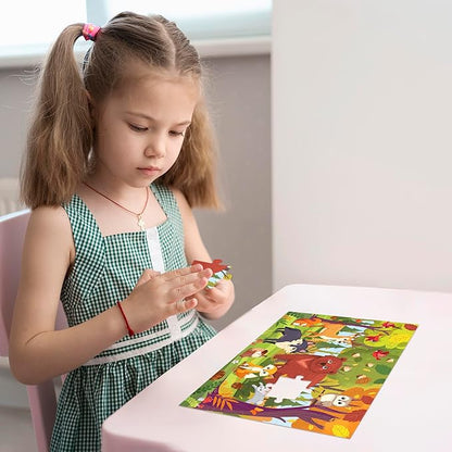 QUOKKA Puzzles for Kids Ages 3-5 - 30 Pieces Puzzles for Toddlers 2-4 - Forest Animals Learning Jigsaw Puzzles for Kids 4-6 Years Old - Educational Toys for Boy and Girl