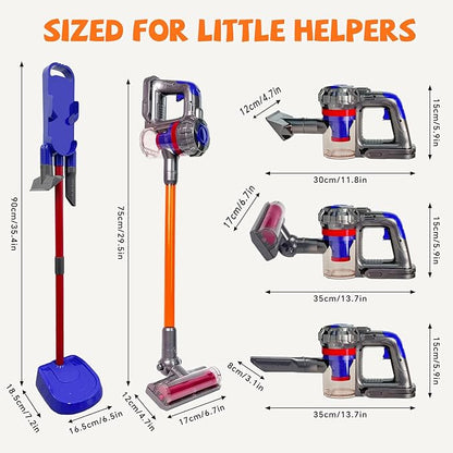 3-in-1 Kids Vacuum That Really Works - Toddler Vacuum Cleaning Toy Set, Kids Working Play Vacuum Cleaner with Real Suction, Montessori Housekeeping Toy for Toddlers 3 4 5 6+