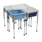 ECR4Kids 4-Station Sand and Water Adjustable Play Table, Sensory Bins, Navy/Powder Blue