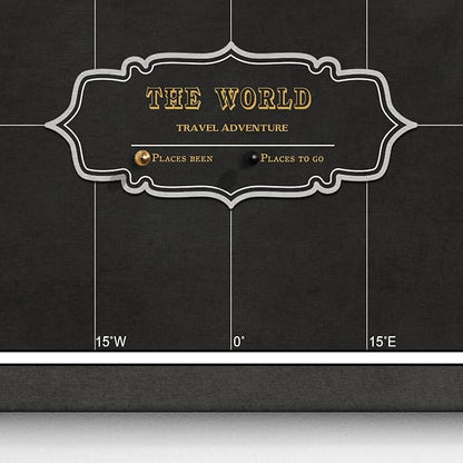 Canvas World Map with Cork Pin Board - English Lettering - Decorative Wall Decoration for All Rooms - Canvas Pictures with World Map Motif (120x80 cm, Pattern 6)