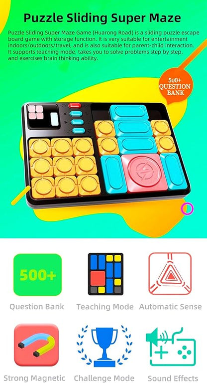 Super Sliding Puzzle Maze Building Block Game Console Kid's Game Logical Thinking Parent-Child Interactive Escape Game Electronic Toys Birthday for Children/Friends/Students