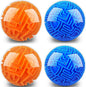 Sumind 4 Pcs 3D Puzzle Maze Ball Magic Brain Teasers Games Memory Sequential Gravity Maze Cube Ball Sphere Educational Puzzle Toys for Adult Hard Challenges(Blue, Orange)