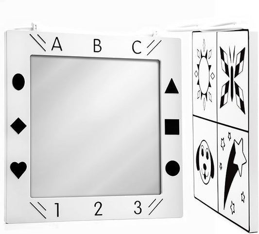 Baby Mirror, Doctor Designed Large Crib, Floor or Wall Mirror for Babies - High Sensory Toys for Babies - Promotes Vision and Brain Development - Crib Toys for Infants - Safe Tummy Time
