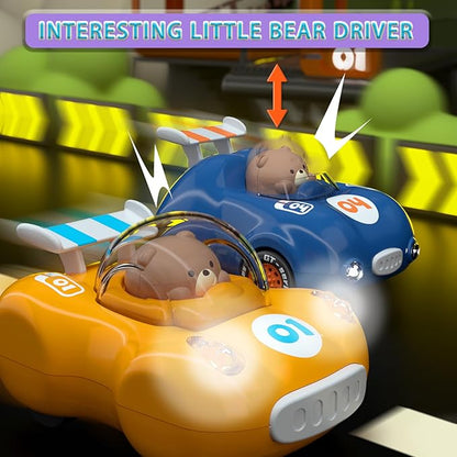 1-3 Years Old Friction Power Car Toys, Push and Go Pull Back Trucks Suitable for Toddlers 1 2 3 Year Old Kids Toys for Boys and Girls Birthday Party (Purple)