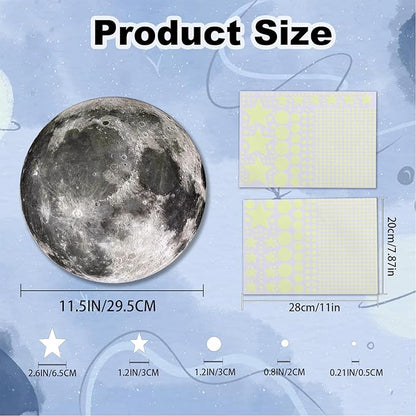 Glow in The Dark Stars and Moon for Ceiling, 951 PCS Wall Stickers for Girls Room Baby Nursery Birthday Christmas Gift for Boys（Blue）