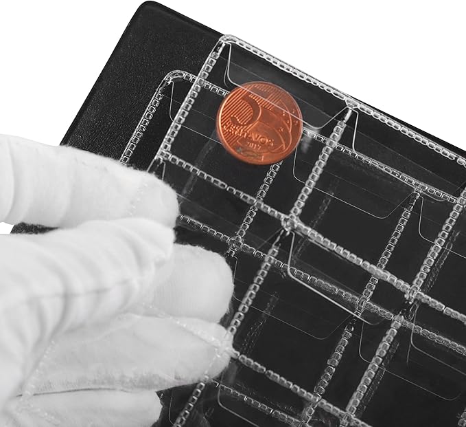 350 Pockets Coin Albums - 35x30 mm/1.3x1.1 inch Pocket Green Coin Book 10 Pages Coin Collection Holder Letter Size Coin Storage Book CS0235GR