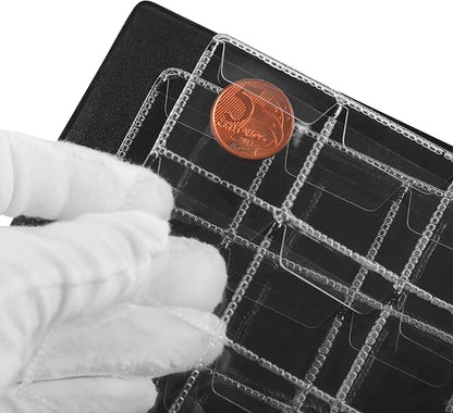420 Pockets Albums - 28x29 mm/1.1x1.1 Inch Pocket Green Book 10 Pages Collection Holder Letter Size Coin Storage Book CS0242GR