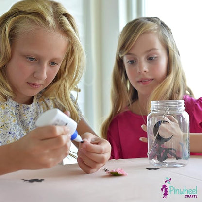 Pinwheel Crafts Fairy Lantern Toy for Kids Age 6-8 8-12+ Years - Make Your Own Night Light - Fairy Jar Gift for Girls with Led Light - Arts and Crafts Kit for Kids