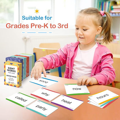 Springflower 600 Sight Words Flash Cards, Dolch & Fry High Frequency Flash Cards for Kindergarten Homeschool Supplies, Games for Kids Pre-K, 1st, 2nd, 3rd Grade