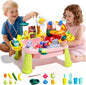 2026 Upgraded Toddler Sand Water Table Toy with Electric Water Pump, Kids Sand Water with Faucet/Play Food Accessories/Fishing Toy, Kitchen Play Sink Toys for Girl Boy Age 3+ (Pink)