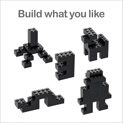 Classic Building Bricks 2x4, Compatible with Lego Parts and Pieces 3001, 110 Piece Bulk Building Block, Creative Building Block for Age 6+ Boys Girls and Bulk Enthusiast (Black)