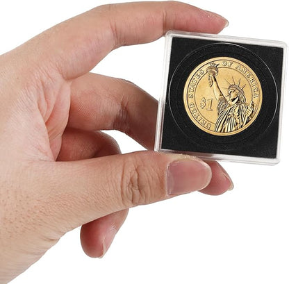 40 Pcs 20-40mm Acrylic Coin Collection Cases with Sponges, Adjustable Coin Holders, Silver Dollar Protection Cases for Collectors, Coin Collection Supplies(20/25/30/35/40mm)