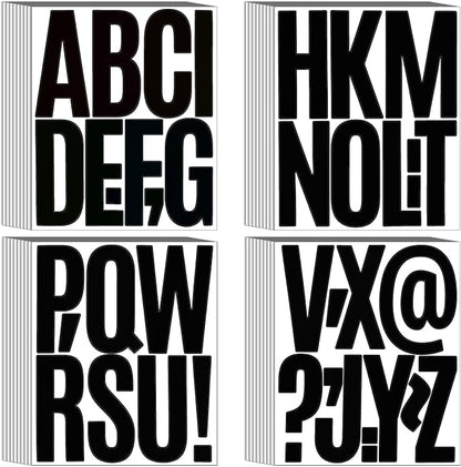 Bemeol 351 Pieces 36 Sheets Letter Stickers Big Font Alphabet Letter Stickers 5 Inch Self Adhesive Letters for Bulletin Board Classroom Mailbox Door Home Decor(Black)