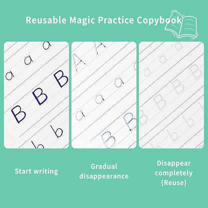 Premium Grooved Handwriting Practice Kit for Kids, Children's Magic Practice Copybook for Writing Practice, Groove Calligraphy Workbooks Tracing Books for Preschool, Homeschool (30 Refills)
