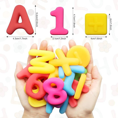 Kryfa ABC Alphabet Learning Toys for Kids Ages 3-5, 40PCS Sensory Bin Filler for Toddlers, Alphabet Letters and Number Mochi Squishies for Kids
