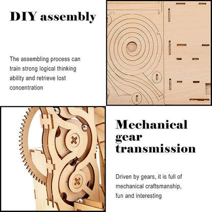 Solar 3D Wooden Puzzle Marble Run DIY Model Kit Craft Sets Wood Mechanical Toys Experiments Projects Birthday Gift for Adult Men Age 14+ Years Old
