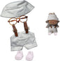Clothes Set for Labubu 17cm Doll(NO Doll) , Handcrafted Crochet Set Hat & Jumpsuit, Stylish Premium for Labubu Outfit with Accessories, Cute for Dress up Unique Style