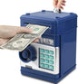 Electronic Password Piggy Bank with ATM Function for Kids - Money Saving Bank, Secure Cash Coin Safe Box for Boys Girls Ages 3-12, Birthday Gift (New Blue)