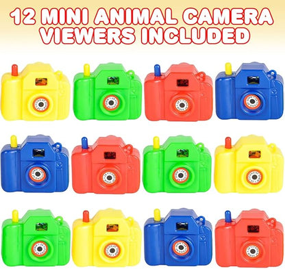 ArtCreativity Mini Plastic Animal Camera Viewers, Set of 12, Children’s Pretend Play Prop with Images in Viewfinder, Fun Birthday Party Favors, Goodie Bag Fillers, Holiday Prize for Boys and Girls