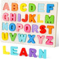 Amor Present Preschool Learning Toys,ABC Wooden Alphabet Puzzle Board for Toddlers, Educational Montessori Letters Game