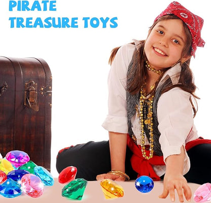 Niceup 26pcs Big Diving Gems Large Diamond Toys Kids Class Treasure Box Toys Fake Jewels Gemstones 1.57in for Princess Mermaid Pirate Chest Fillers Party Favors Decorations Hide Seek Bath