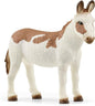 Schleich Farm World American Spotted Donkey Animal Figurine - Highly Detailed and Durable Farm Animal Toy, Fun and Educational Play for Boys and Girls, Gift for Kids Ages 3+, Multicolor, 2.5 inch