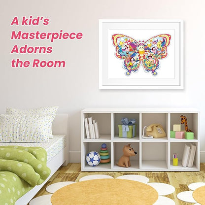 ELX 52 Piece Butterfly Jigsaw Puzzle for Kids 3+, Large Floor Puzzle for Preschool Learning with Storage Bag, Educational Toy Gift Birthday and Christmas for Boys Girls