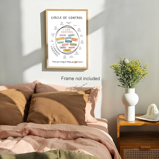 Circle Of Control Poster What I Can And Cannot Control Therapy Office Wall Art Kids Mental Health Poster Calm Down Corner School Decor 16x24in Unframed