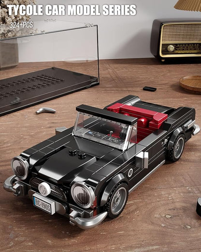Super Sports Car Building Block Set with Display Case, Speed Race Car Building Kit, Collectible Model, Christmas Birthday Gift for Adults and Kids 6 and up (338pcs)