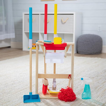 Melissa & Doug Deluxe Sparkle & Shine Cleaning Play Set (11 Pieces) - FSC Certified