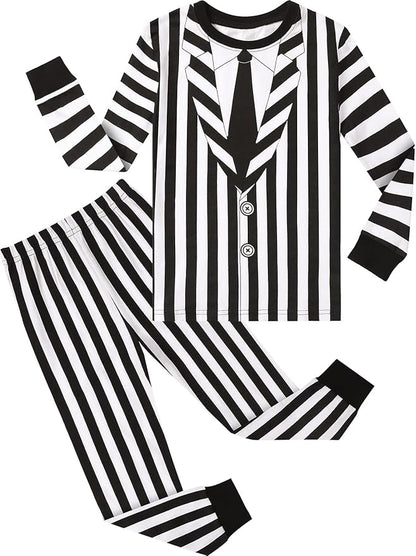 A&J DESIGN Pure Cotton Printed Pjs for 2-14 Years Kids, 2-Piece Long-Sleeved Pajamas Set