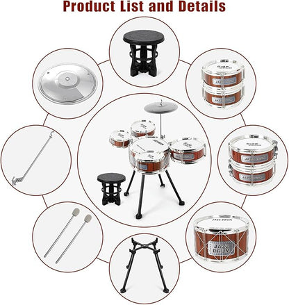 Kids Drum Set, 8 PCS Drum Set for Toddlers 1-3, Kids Jazz Drums Ages 5-7 Musical Instruments Toys for Beginner Boys Girls Gifts -Red