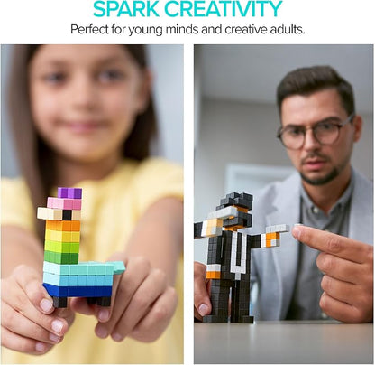 PIXIO-50 - Tiny Magnetic Blocks Building Toy in The Pixel Art Style with Free App - 5/16" Plastic Cubes with 6 Magnets Inside - Open Ended Toy - Creativity Toy for Ages 6+