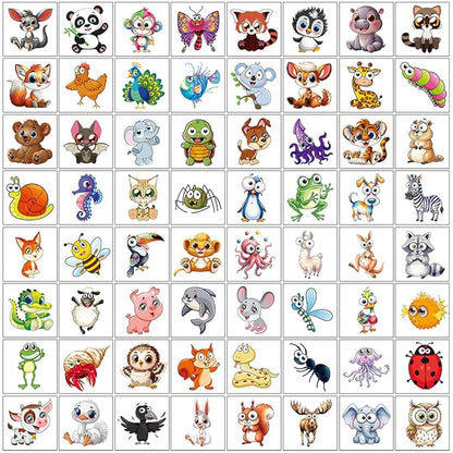 Animals Temporary Tattoos for Kids, 160Pcs Larger Tattoos Mixed Cute Animals Stickers, Party Favors Goodie Bag Stuffers Gifts Christmas Birthday