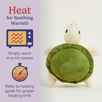 warmies Junior Microwavable & Weighted Stuffed Animals, Turtle - Heated Stuffed Animal Plushie for Warmth & Comfort - Cute Soft Plush Toys for Adults & Children (Boys, Girls, Babies & Toddlers)