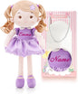 LeyaDoll Personalized Soft Baby Doll Toys for Girls (16''), My First Christmas Dolls, Leya Doll Baby Rag Doll Plush Toys for Toddler Kids Infants -Princess Starlet Light Purple