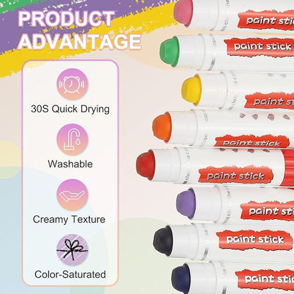 PATIKIL Tempera Paint Sticks, 9 Pcs Solid Tempera Paints Sticks Washable Bulk Markers Pen Quick Drying for Artists Beginners Art Supplies, Light Purple