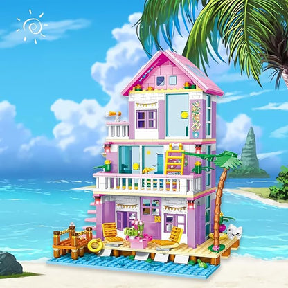 Sezua Building Blocks Seaside Beach Villa - 573 Pieces Lego Compatible Construction Set for Girls and Friends, Age 8-12