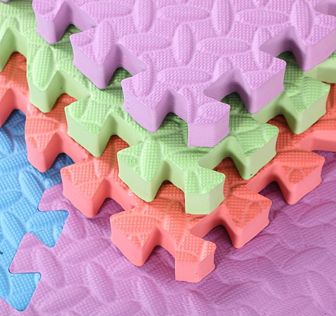 20 Tiles 12x12x1 Inch EVA Thick Interlocking Foam Floor Tiles Puzzle Exercise Mat Foam Mats for Pets Boys Girls Classroom Nursery Gym(Colorful)