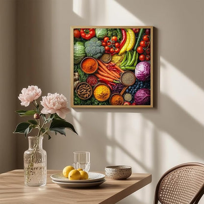 Vintage Fruit Puzzles for Adults 1000 Pieces, PICKFORU Colorful Vegetable Plant Spices Jigsaw Puzzles Kitchen, Hard Challenging Food Theme as Art Decor