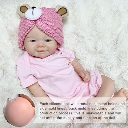 16 inch Soft Reborn Silicone Baby Doll Girl Open Mouth Realistic Newborn Baby Dolls That Look Real Babies Toy for Toddler