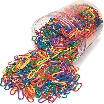 Learning Resource Rainbow Link 'n' Learn Links - Bucket of 1000 Pieces, Ages 4+| Grades PreK+ Preschool Supplies for Classroom and Homeschool, Early Counting & Sorting Skills