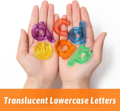 78 Pcs Plastic Letters for Kids – 3 Sets of Lowercase Alphabet Letters, Translucent Toys for Light Table, Ideal Light Box Accessories for Toddlers