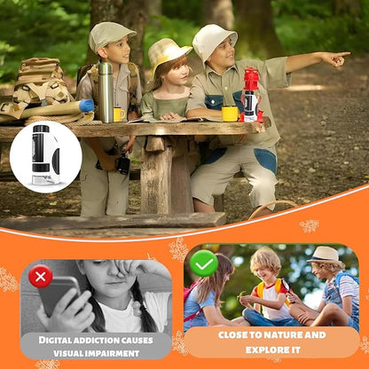 Kids Microscope, 50x-300x Kids Magnifying Glass, Handheld Microscope for Kids Exploration, Educational Toys for Kids, Toddlers, Gift for Children