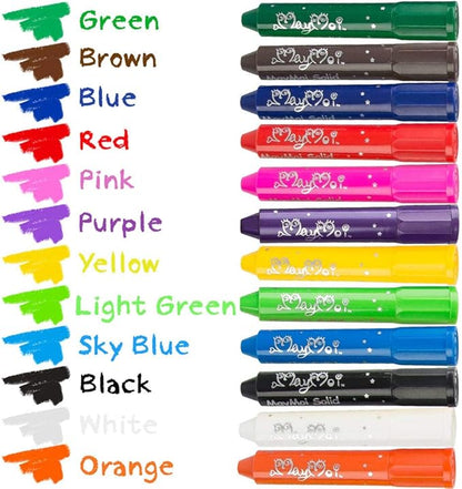 Tempera Paint Sticks, Washable Paint Sticks for Kids, Quick Drying & No Mess, Non-Toxic, Best Art Birthday Gifts for Kids (12 Colors)